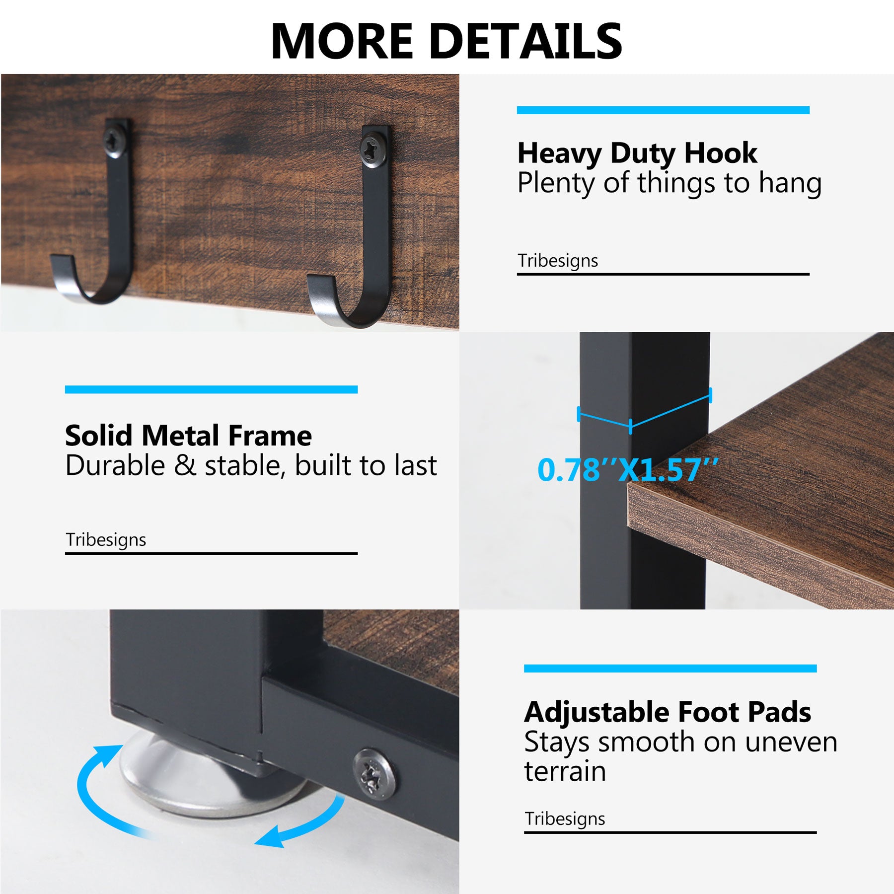Industrial Coat Rack Shoe Bench Set